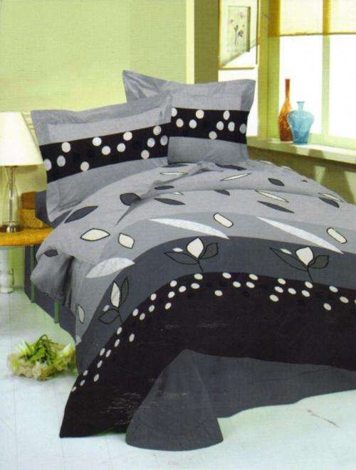 3PCE 132 THREAD COUNT POLLYCOTTON COMFORTER SET - QUEEN BED