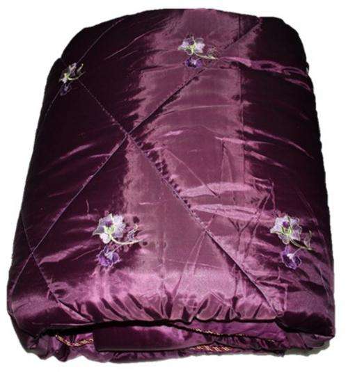 10 PCE SATIN QUILTED/COMFORTER SET - LILAC - QUEEN BED SIZE