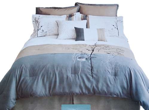 8 PCE SAFARI LUXURY COMFORTER SET - QUEEN BED SIZE