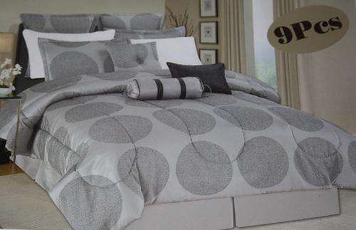 9 PCE TIGER LUXURY COMFORTER SET - QUEEN BED SIZE