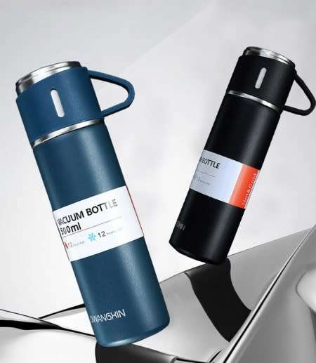 Stainless Steel Double-Layer Vacuum Flask with Cup
