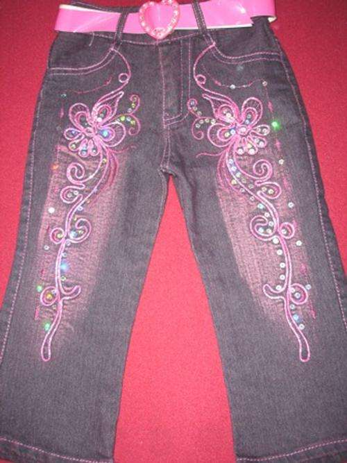 Little Eves Denim Jeans with Pink Detail