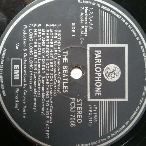 The Beatles,White album numbered,South Africa Press A26228,vg+
