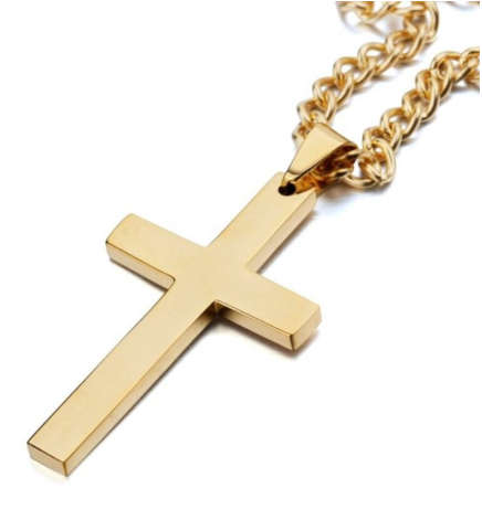 Vintage Cross Pendant Necklace Stainless Steel - Men and Women