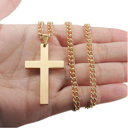 Vintage Cross Pendant Necklace Stainless Steel - Men and Women