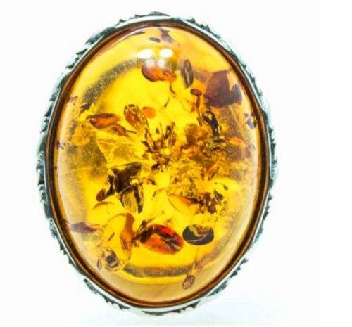 AMBER 925 SILVER RING