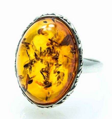 AMBER 925 SILVER RING