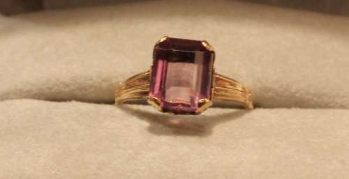 Antique Victorian Ornate Amethyst Gold Ring