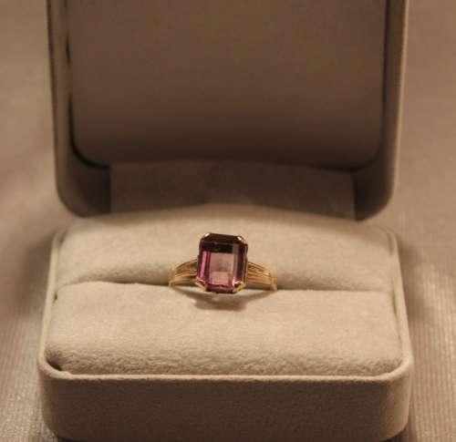 Antique Victorian Ornate Amethyst Gold Ring