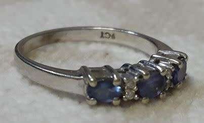 Tanzanite and Diamond 9ct White Gold Ring
