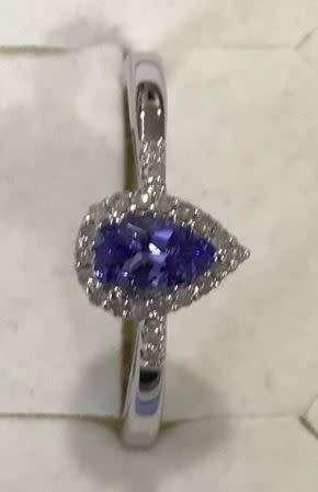 Reduced 9ct White Gold AA grade Tanzanite and Diamond Cocktail Ring**Free Shipping