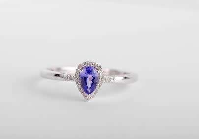 Reduced 9ct White Gold AA grade Tanzanite and Diamond Cocktail Ring**Free Shipping