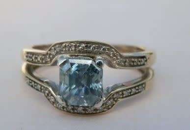 Sparkling Moissanite and Diamond 9ct Gold Ring