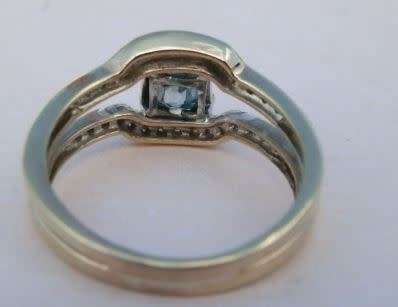 Sparkling Moissanite and Diamond 9ct Gold Ring