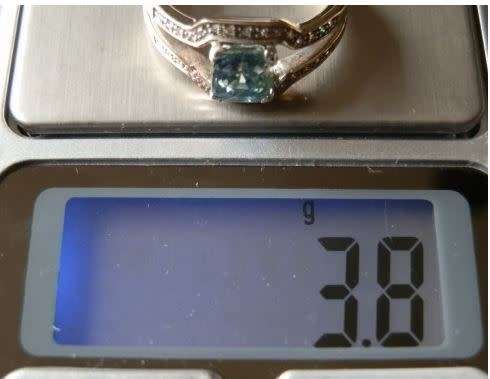 Sparkling Moissanite and Diamond 9ct Gold Ring