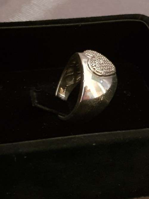 72 Diamond Heart Sterling Silver Ring