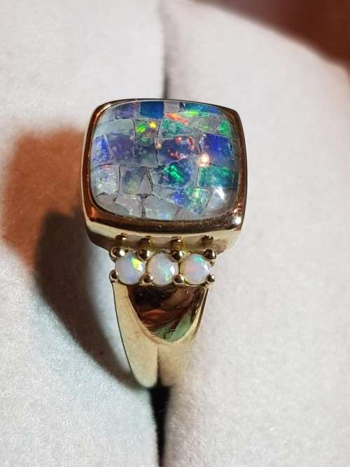 9ct Gold Opal Mosaic Ring