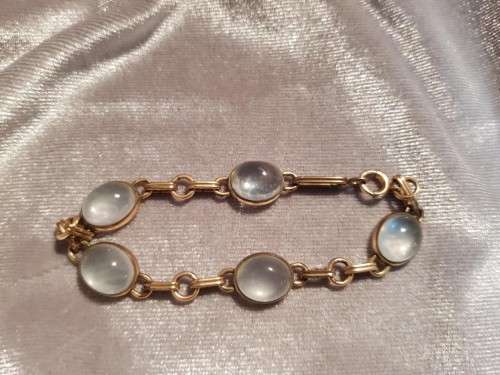 Moonstone Bracelet 1/20 ct Gold Filled Gold Chain
