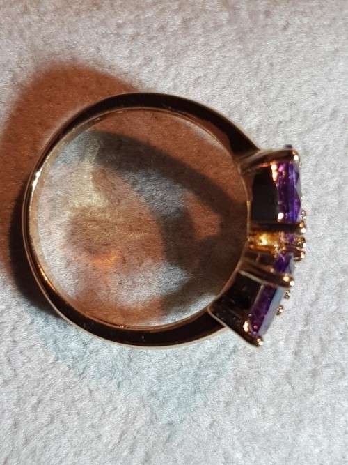 Purple Amethyst Gold Ring