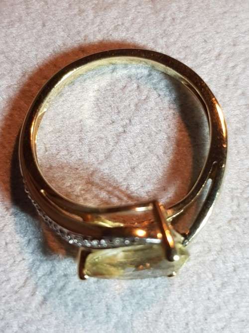 9ct Gold Citrine and Diamond Ring
