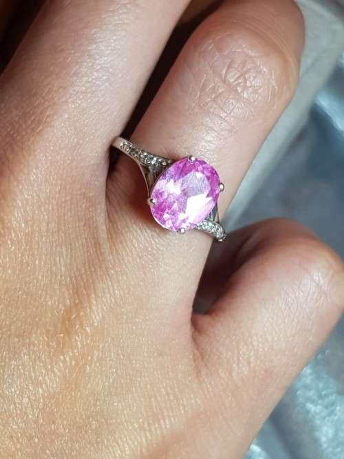 Pink Topaz 9ct White Gold Ring