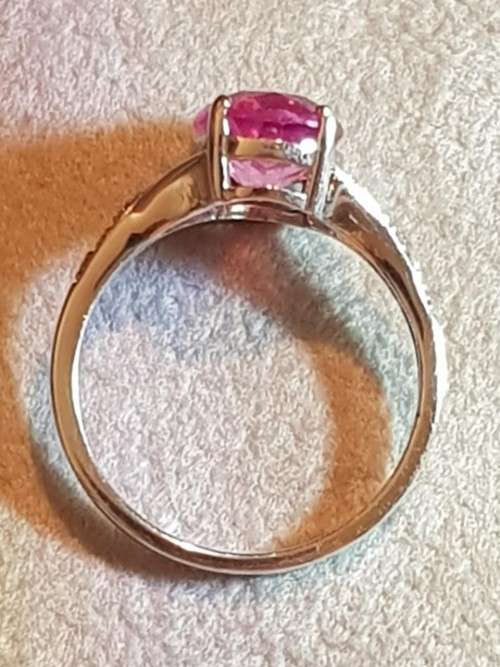 Pink Topaz 9ct White Gold Ring