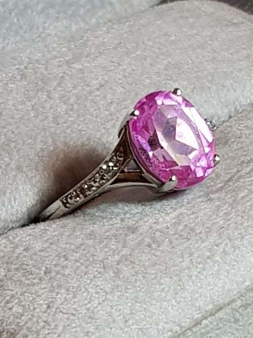 Pink Topaz 9ct White Gold Ring