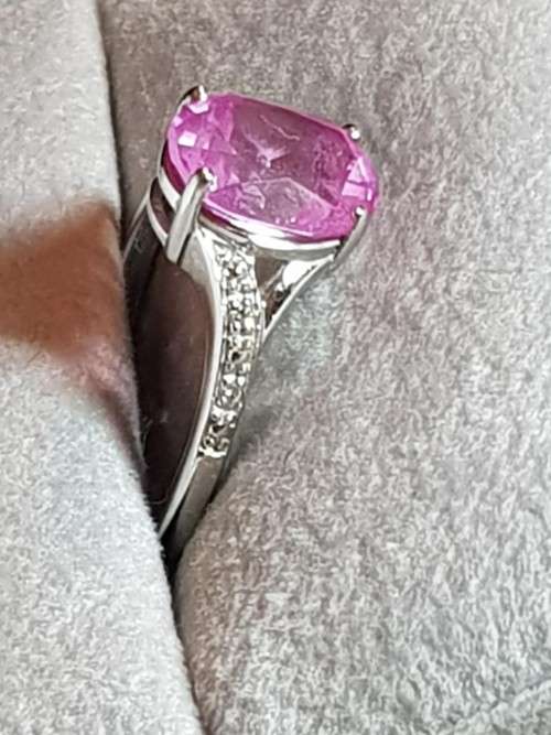 Pink Topaz 9ct White Gold Ring
