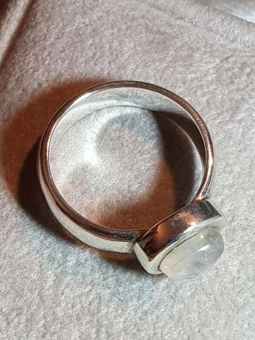Oval Moonstone Sterling Silver Ring