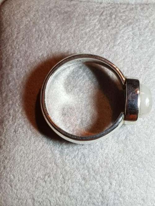 Oval Moonstone Sterling Silver Ring
