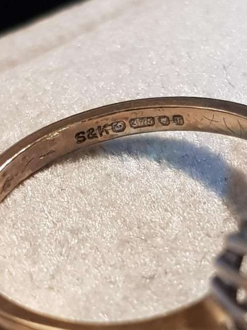 9ct Gold Emerald and Diamond Ring