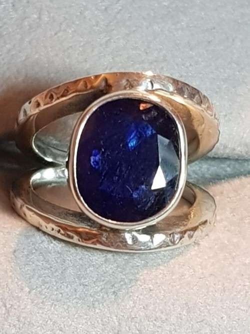 Sterling Silver Natural Sapphire Ring