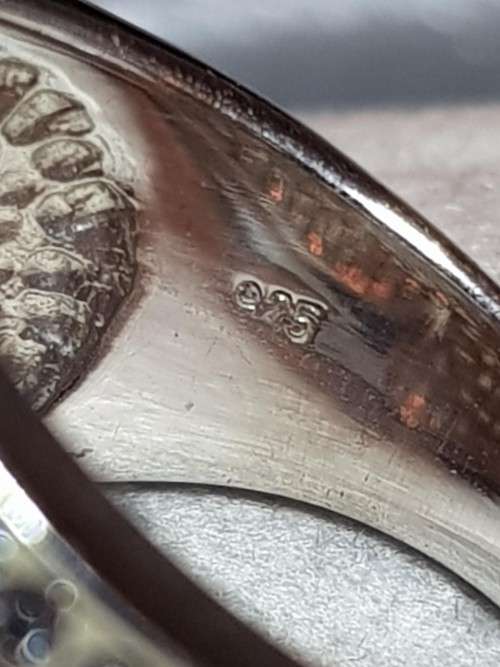 Swarovski Crystal and Resin Inlay Sterling Silver Ring