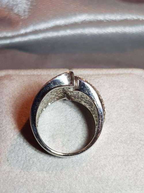 Swarovski Crystal and Resin Inlay Sterling Silver Ring