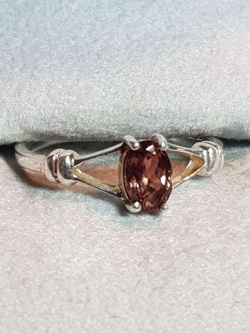 Pink Tourmaline Sterling Silver Ring