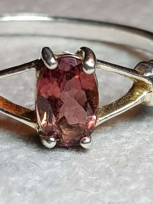 Pink Tourmaline Sterling Silver Ring