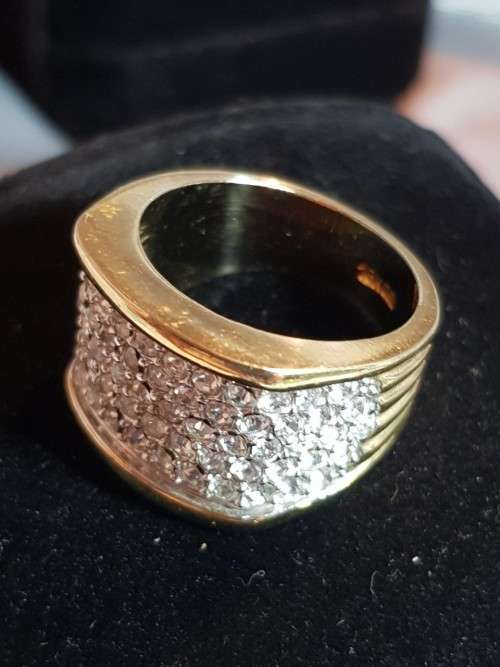 Gold (18ct EP) Ring with Crystals