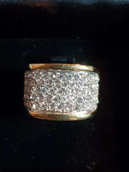 Gold (18ct EP) Ring with Crystals