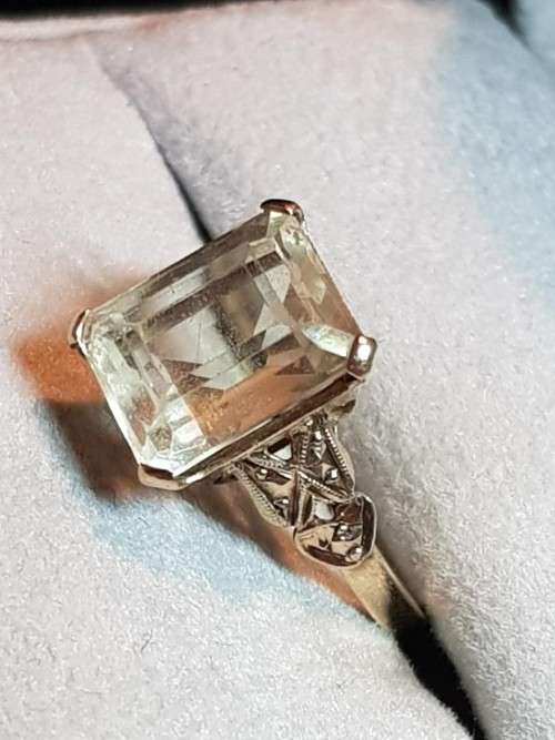 Light Yellow Citrine 9ct Yellow Gold Ring