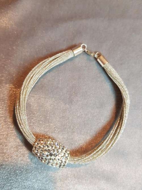 String bracelet with Swarovski Elements Pave Bead