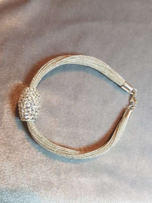 String bracelet with Swarovski Elements Pave Bead