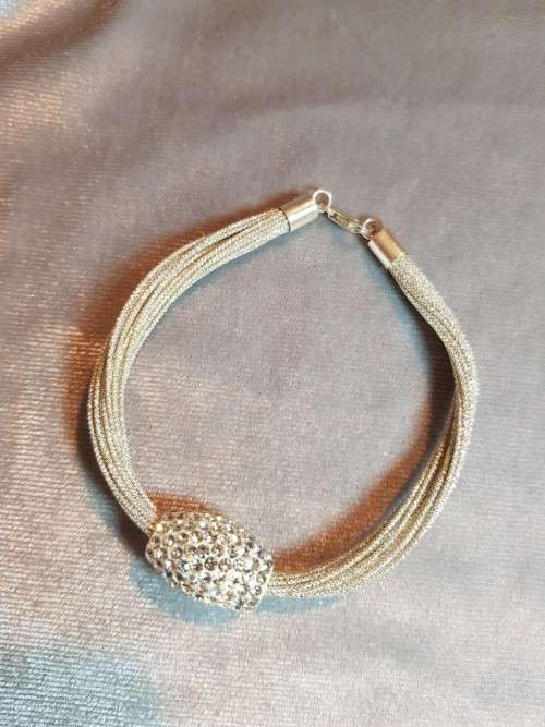 String bracelet with Swarovski Elements Pave Bead