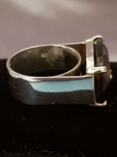 Smokey Topaz Quartz Sterling Silver Ring