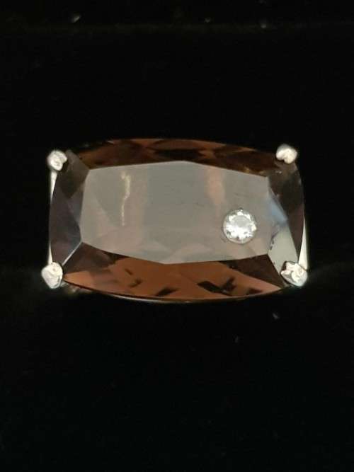 Smokey Topaz Quartz Sterling Silver Ring