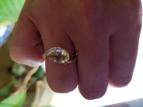 9ct Gold Citrine and Diamond Ring