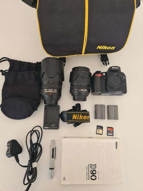 Nikon D90 with 18-105mm lens and 70-300mm lens and accessories