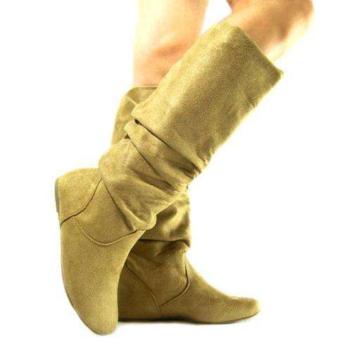 Designer Boots knee high (suede) Light tan Size SA 5