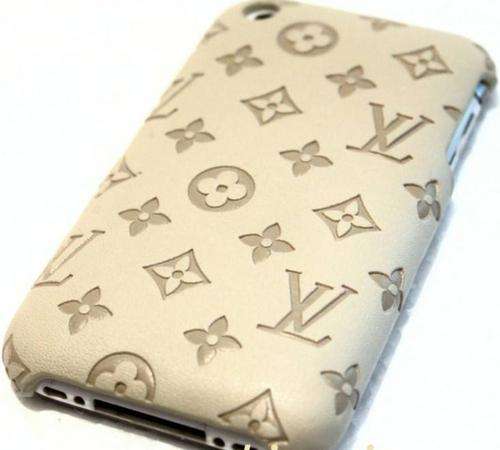 i Phone 4 *** Loui Vuitton*** Leather  Back Cover Case(Beige)