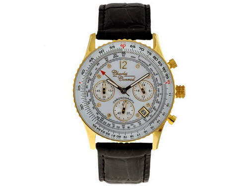 BRAND NEW - Charles Conrad GOLD with 8 Diamonds,Chrono, Slide Rule