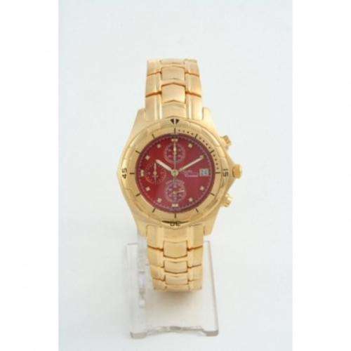 BRAND NEW - CHARLES CONRAD CHALLENGER GOLD CHRONO with 8 REAL Diamonds